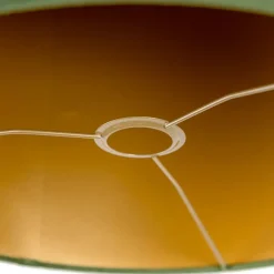 Samt Lampenschirm Grün 40/40/40 mit goldener Innenseite