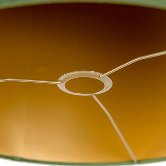 Samt Lampenschirm Grün 40/40/40 mit goldener Innenseite