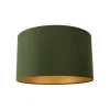 Samt Lampenschirm Grün 35/35/20 mit goldener Innenseite