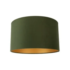 Samt Lampenschirm Grün 35/35/20 mit goldener Innenseite