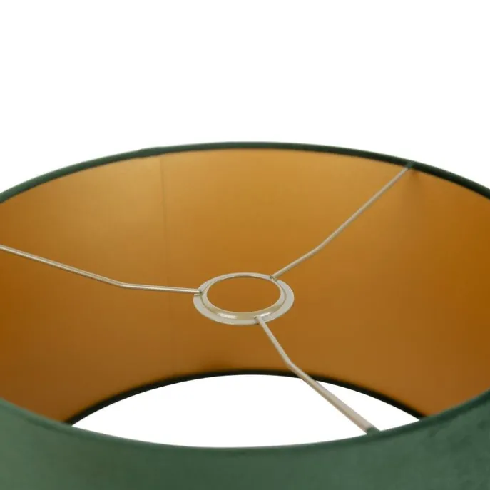 Samt Lampenschirm Grün 35/35/20 mit goldener Innenseite