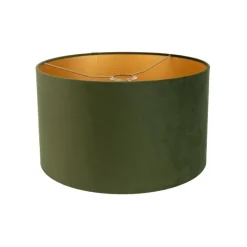 Samt Lampenschirm Grün 35/35/20 mit goldener Innenseite