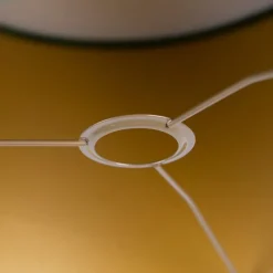 Samt Lampenschirm Grün 35/35/20 mit goldener Innenseite