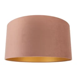 Samt Lampenschirm Rosa 50/50/25 mit goldener Innenseite