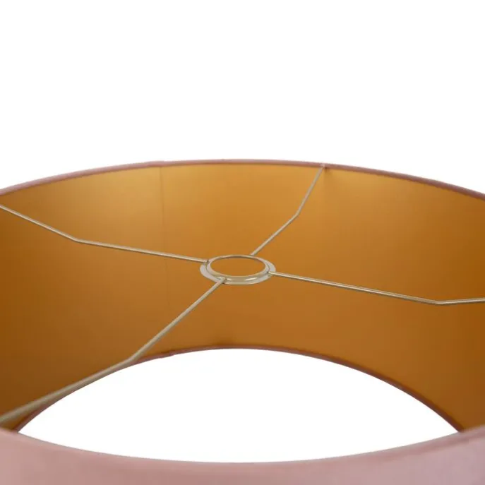 Samt Lampenschirm Rosa 50/50/25 mit goldener Innenseite