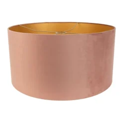 Samt Lampenschirm Rosa 50/50/25 mit goldener Innenseite