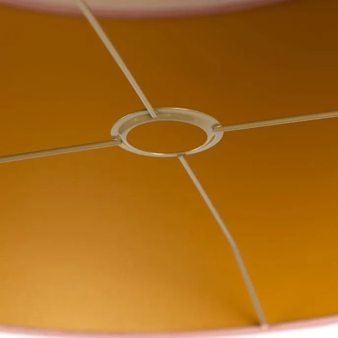 Samt Lampenschirm Rosa 50/50/25 mit goldener Innenseite