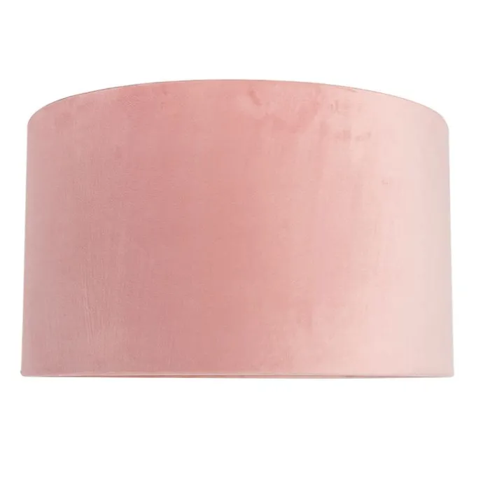 Samt Lampenschirm Rosa 35/35/20 mit goldener Innenseite