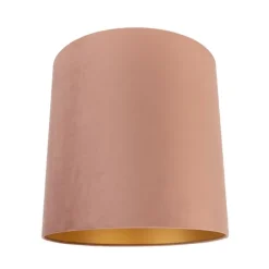 Samt Lampenschirm Rosa 40/40/40 mit goldener Innenseite