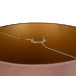 Samt Lampenschirm Rosa 40/40/40 mit goldener Innenseite