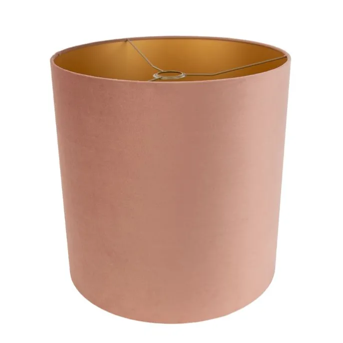 Samt Lampenschirm Rosa 40/40/40 mit goldener Innenseite