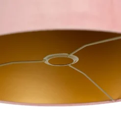 Samt Lampenschirm Rosa 40/40/40 mit goldener Innenseite
