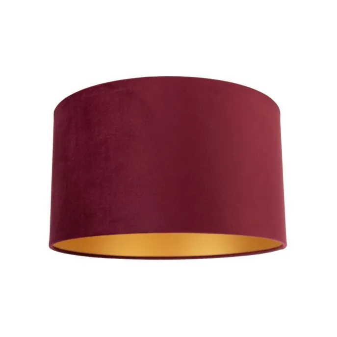 Samt Lampenschirm Rot 35/35/20 mit goldener Innenseite