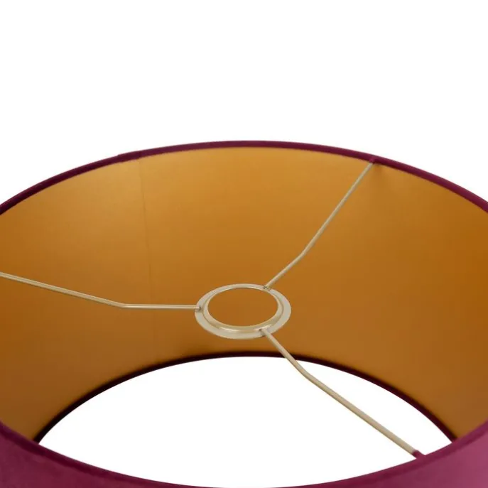 Samt Lampenschirm Rot 35/35/20 mit goldener Innenseite