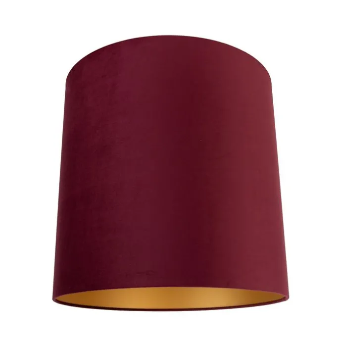 Samt Lampenschirm Rot 40/40/40 mit goldener Innenseite