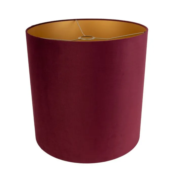 Samt Lampenschirm Rot 40/40/40 mit goldener Innenseite