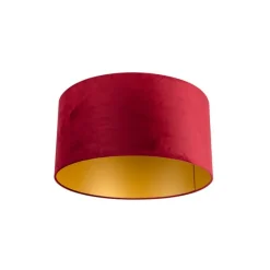 Samt Lampenschirm Rot 50/50/25 mit goldener Innenseite