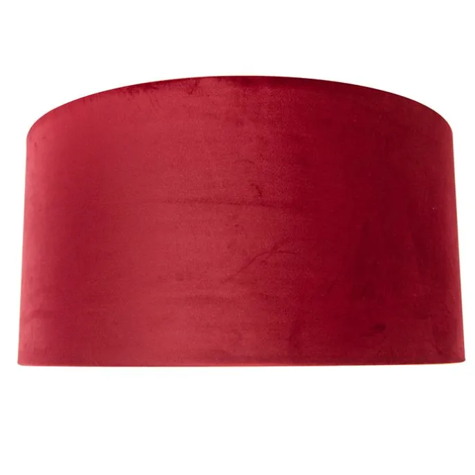 Samt Lampenschirm Rot 50/50/25 mit goldener Innenseite
