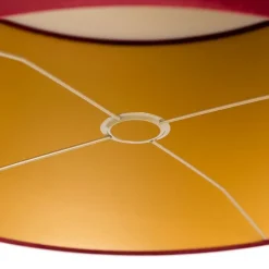 Samt Lampenschirm Rot 50/50/25 mit goldener Innenseite