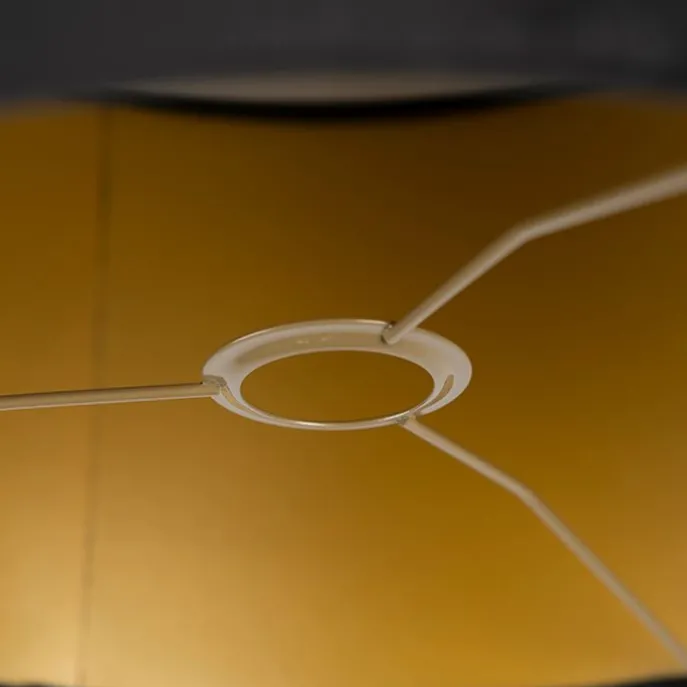 Samt Lampenschirm schwarz 35/35/20 mit goldener Innenseite