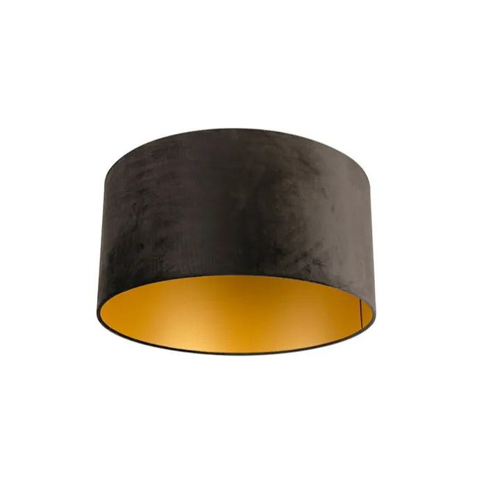 Samt Lampenschirm schwarz 50/50/25 mit goldener Innenseite