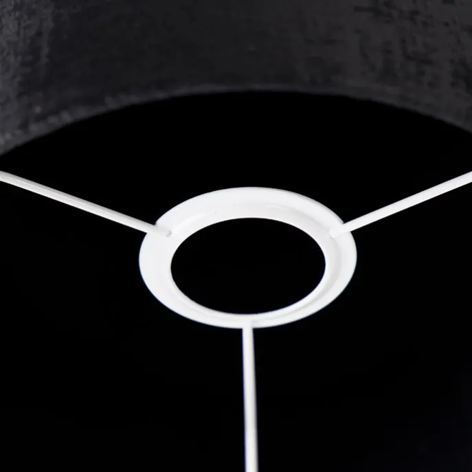 Samt Lampenschirm Schwarz Zylinder 20/20/20