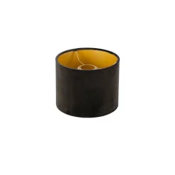 Samt Lampenschirm schwarz 18/18/14 mit goldener Innenseite