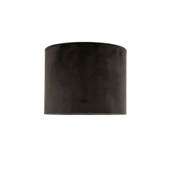 Samt Lampenschirm schwarz 18/18/14 mit goldener Innenseite