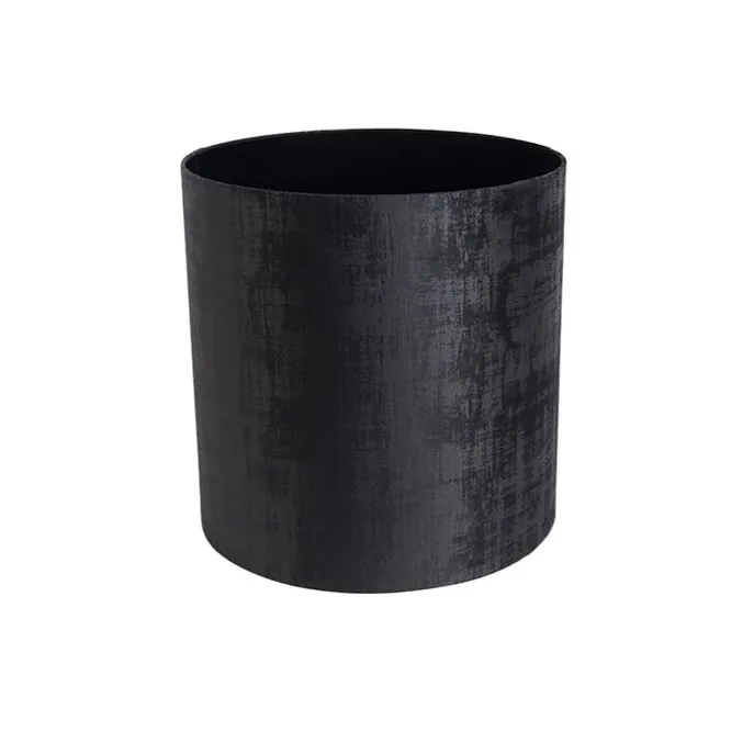 Samt Lampenschirm Schwarz Zylinder 40/40/40