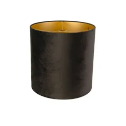 Samt Lampenschirm schwarz 40/40/40 mit goldener Innenseite