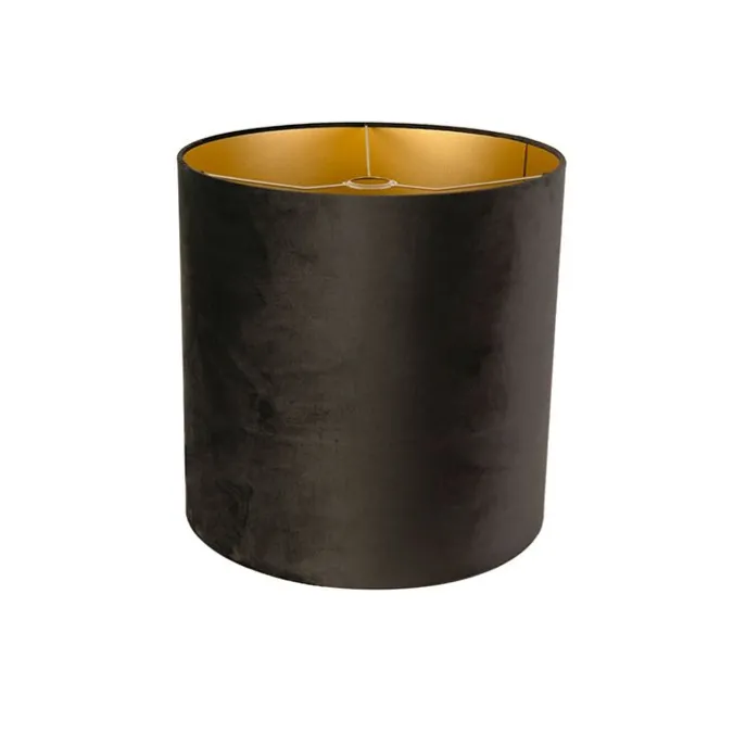 Samt Lampenschirm schwarz 40/40/40 mit goldener Innenseite