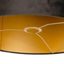 Samt Lampenschirm schwarz 40/40/40 mit goldener Innenseite