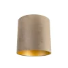 Samt Lampenschirm Taupe 40/40/40 mit goldener Innenseite