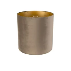 Samt Lampenschirm Taupe 40/40/40 mit goldener Innenseite