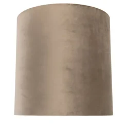 Samt Lampenschirm Taupe 40/40/40 mit goldener Innenseite