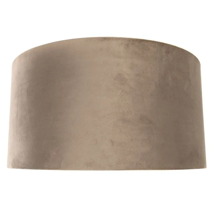 Samt Lampenschirm Taupe 50/50/25 mit goldener Innenseite