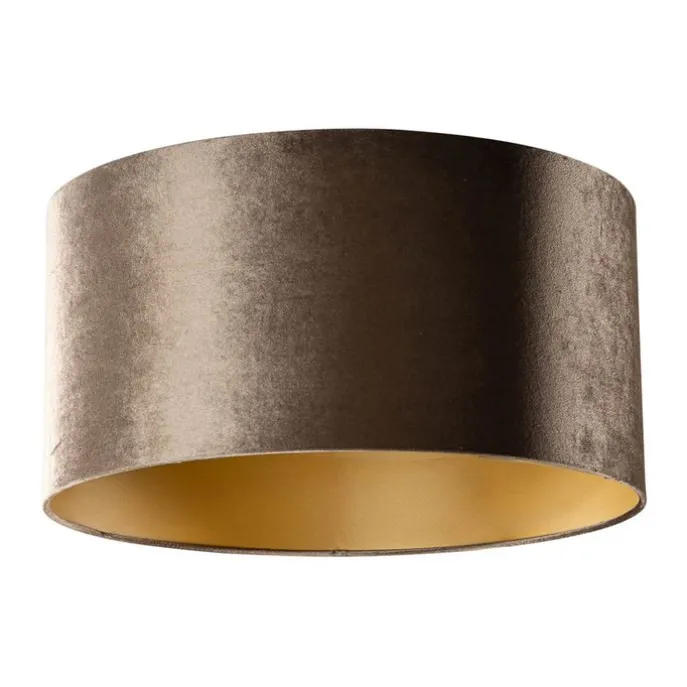 Samtlampenschirm Braun mit goldener Innenseite 50/50/25