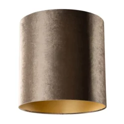 Samtlampenschirm Braun mit goldener Innenseite 40/40/40