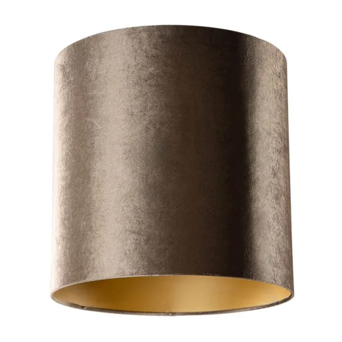Samtlampenschirm Braun mit goldener Innenseite 40/40/40