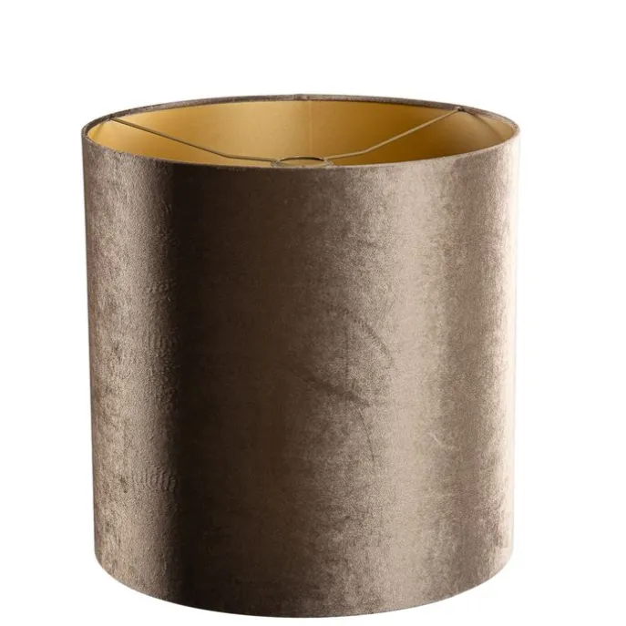 Samtlampenschirm Braun mit goldener Innenseite 40/40/40