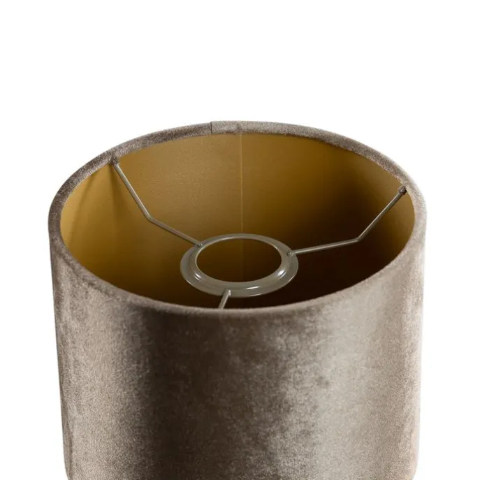 Samtlampenschirm Bronze mit goldener Innenseite 18/18/14