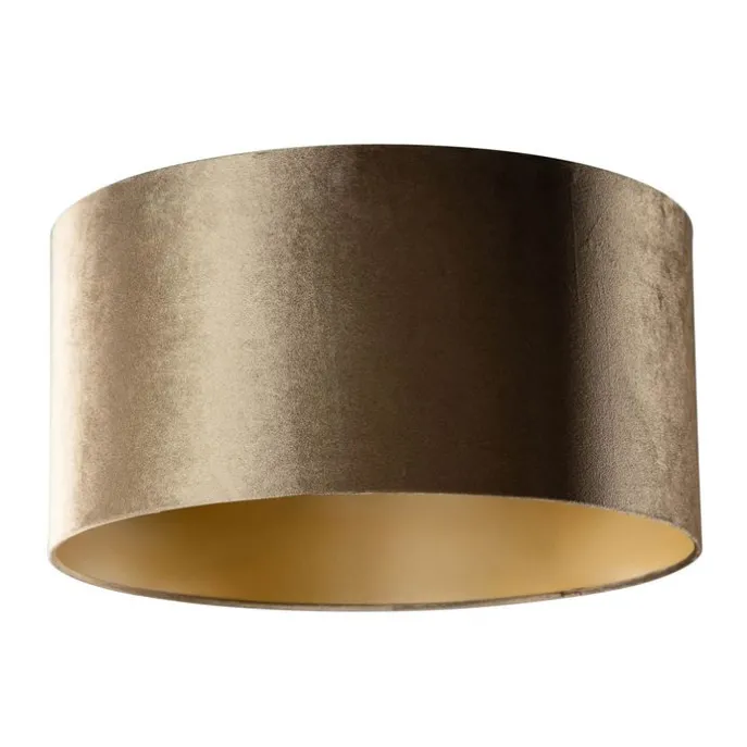 Samtlampenschirm Bronze mit goldener Innenseite 50/50/25