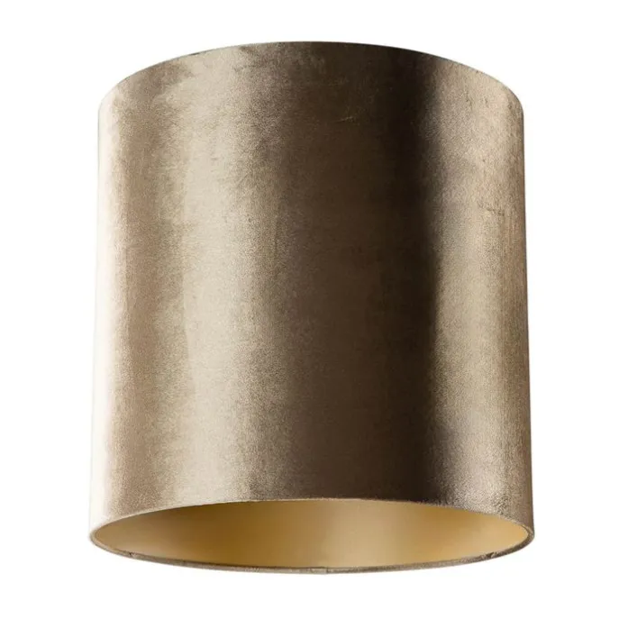 Samtlampenschirm Bronze mit goldener Innenseite 40/40/40