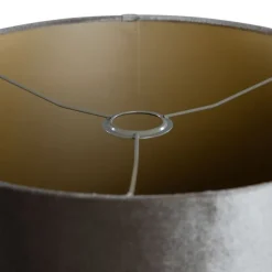 Samtlampenschirm Bronze mit goldener Innenseite 40/40/40