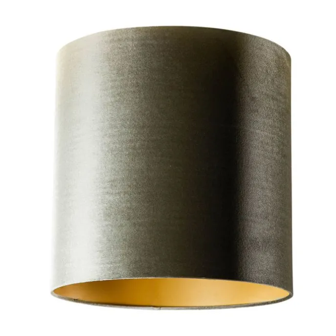 Samtlampenschirm grün mit goldener Innenseite 40/40/40