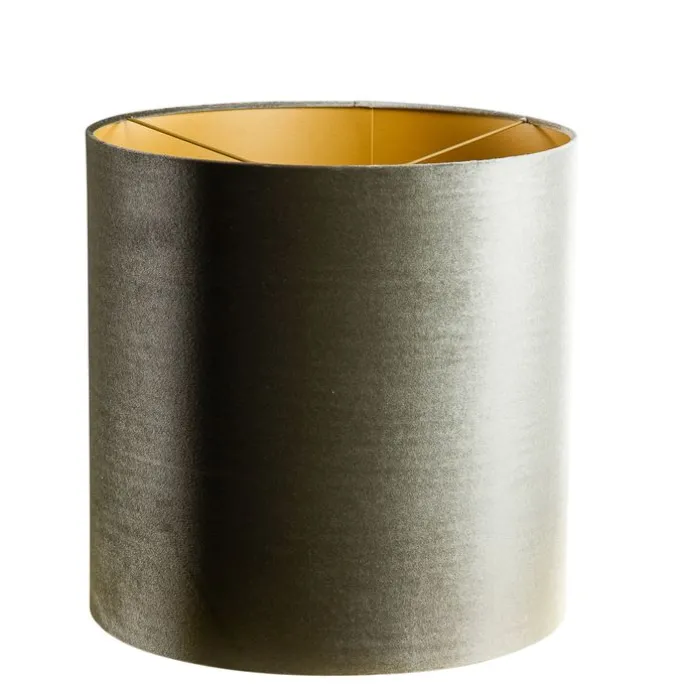 Samtlampenschirm grün mit goldener Innenseite 40/40/40