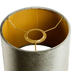 Samtlampenschirm grün mit goldener Innenseite 18/18/14