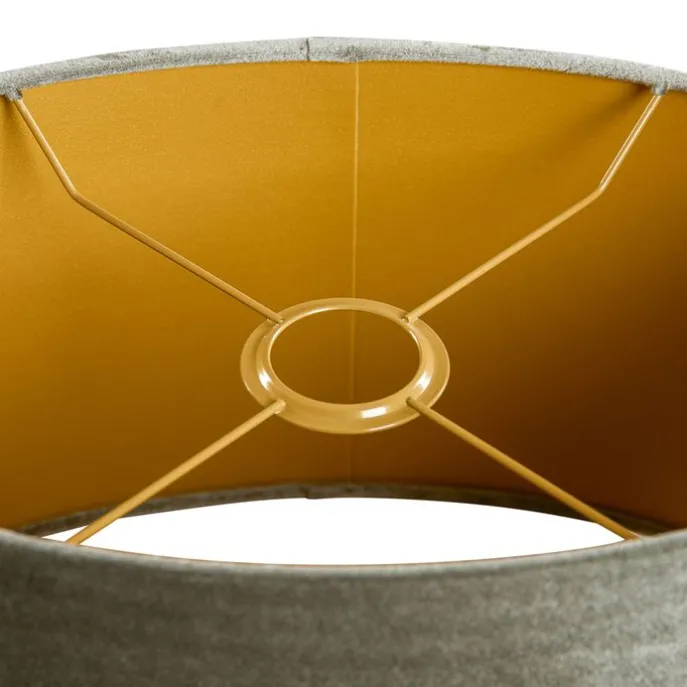 Samtlampenschirm grün mit goldener Innenseite oval 25/16/15