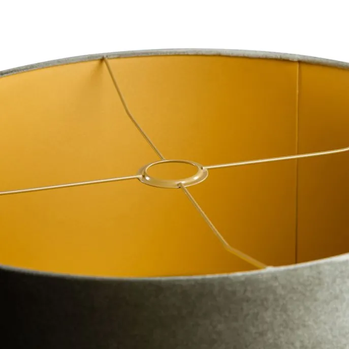 Samtlampenschirm grün mit goldener Innenseite 50/50/25