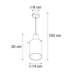 Schicke Hängelampe aus Messing mit Rauchglas inkl. WLAN A60 - Vidra